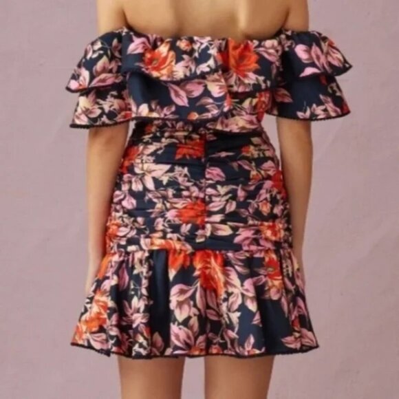 NWT Keepsake the Label Real Love Black Floral Ruffle Blouse Crop Top - Picture 6 of 11